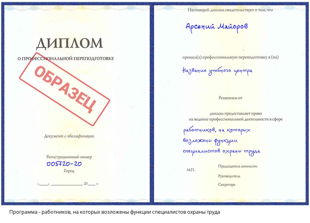 работников, на которых возложены функции специалистов охраны труда Всеволожск