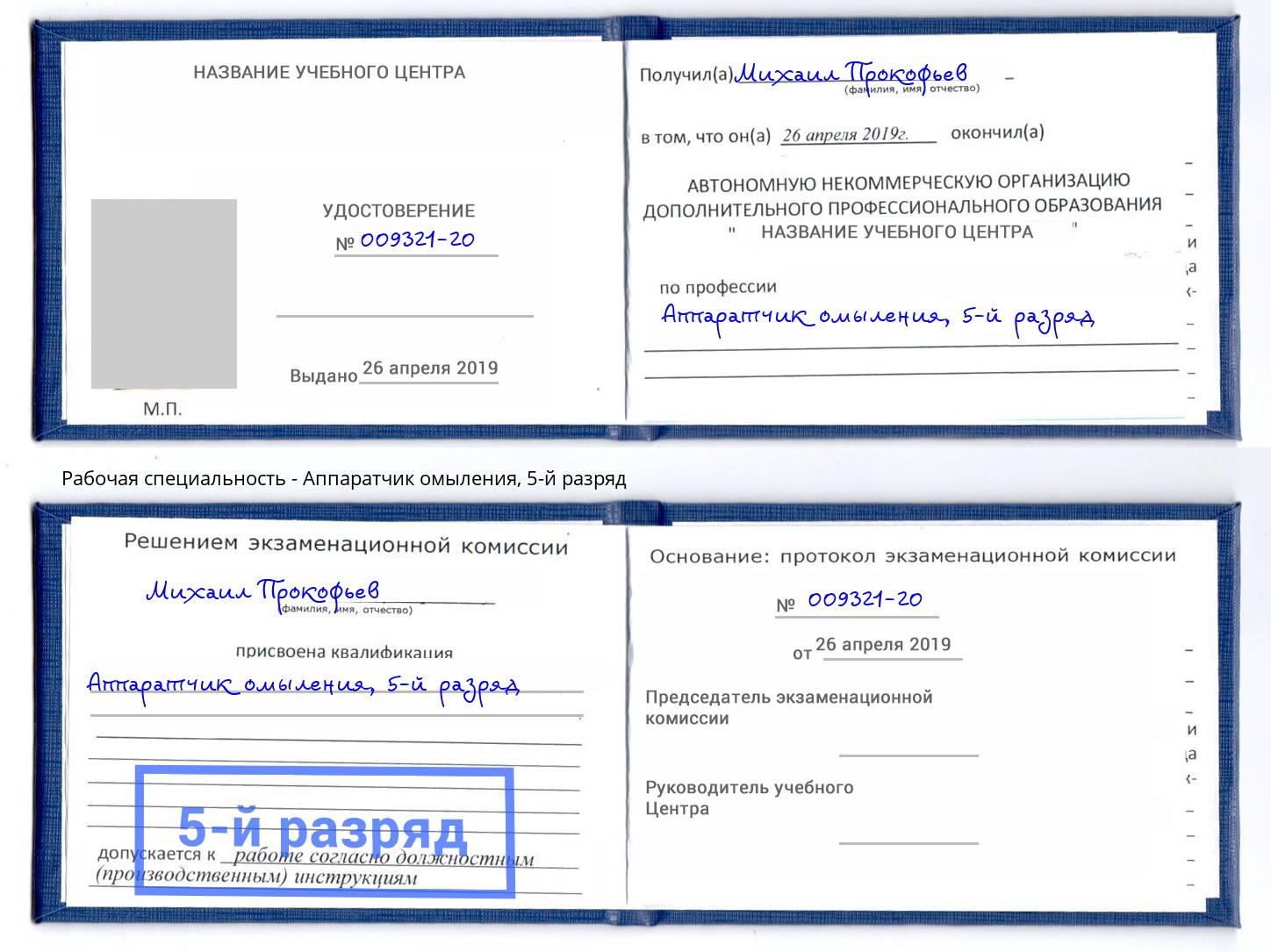 корочка 5-й разряд Аппаратчик омыления Всеволожск
